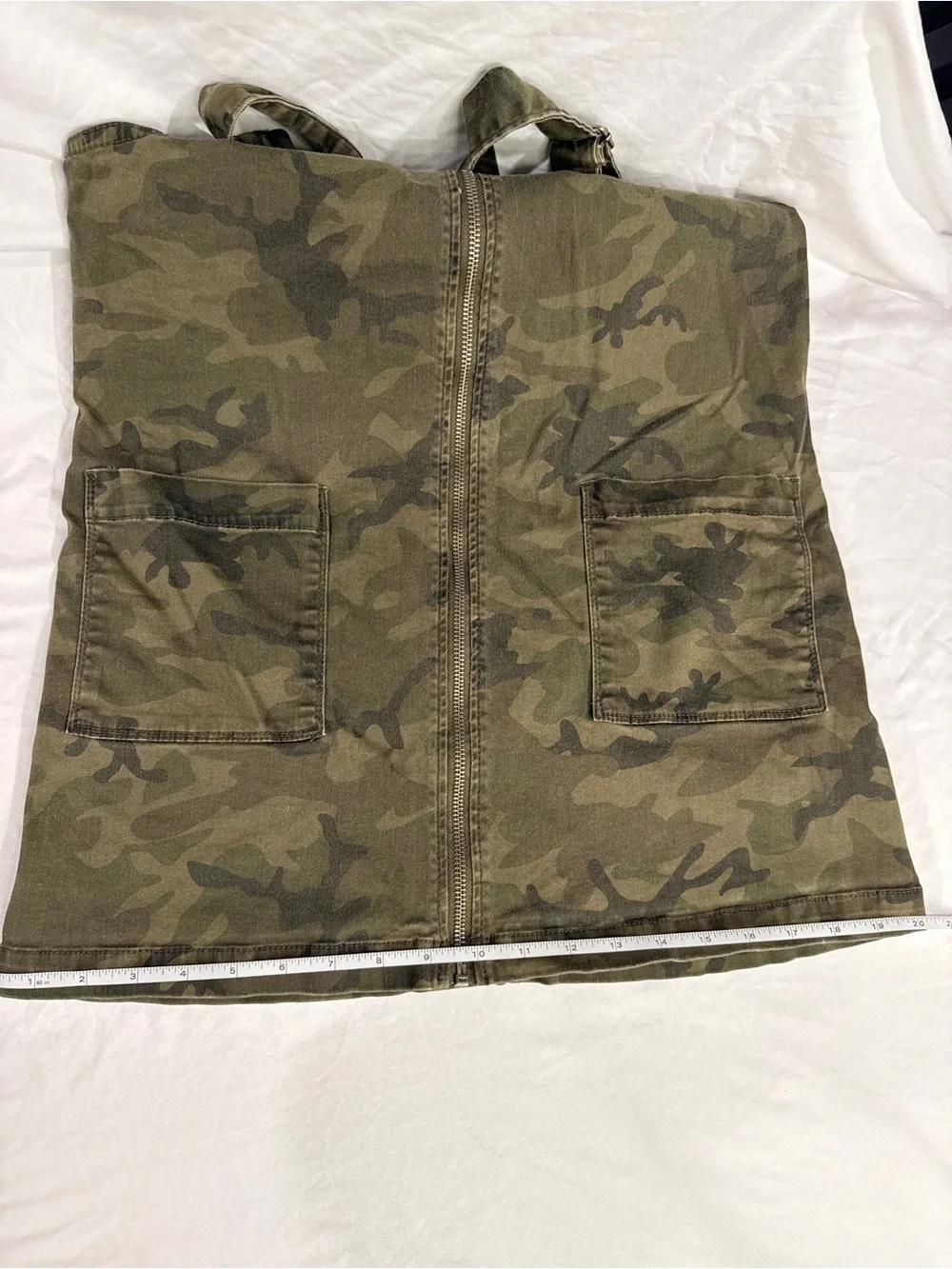 SO Women’s Olive Green Zip-Front Overall Dress Size M